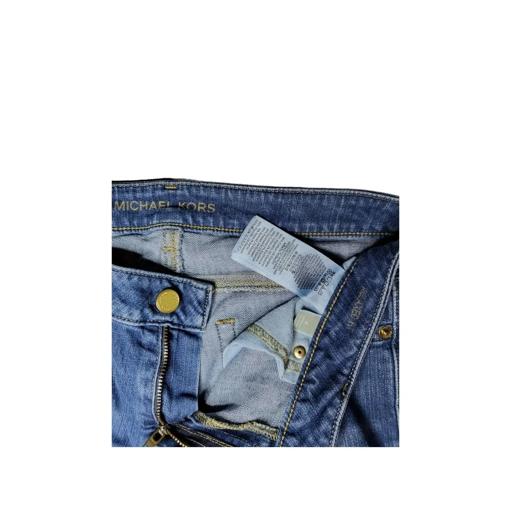 Michael Kors Jeans Women Sz 4 Straight‎ Leg Mid Rise Blue Denim Everyday Pants